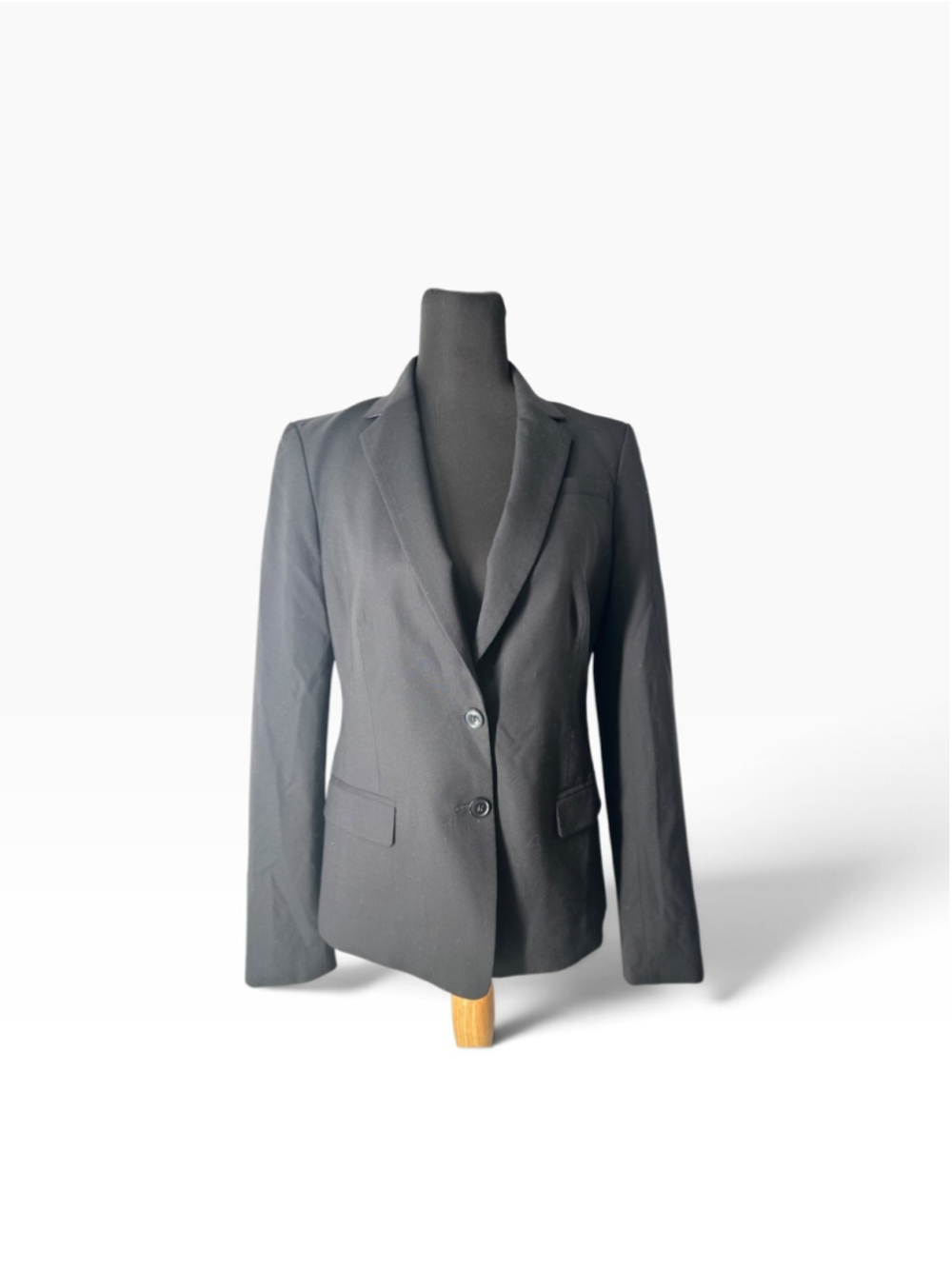 Banana Republic Blazer Jacket Womens 8 Black Wool Stretch Lined Career Office